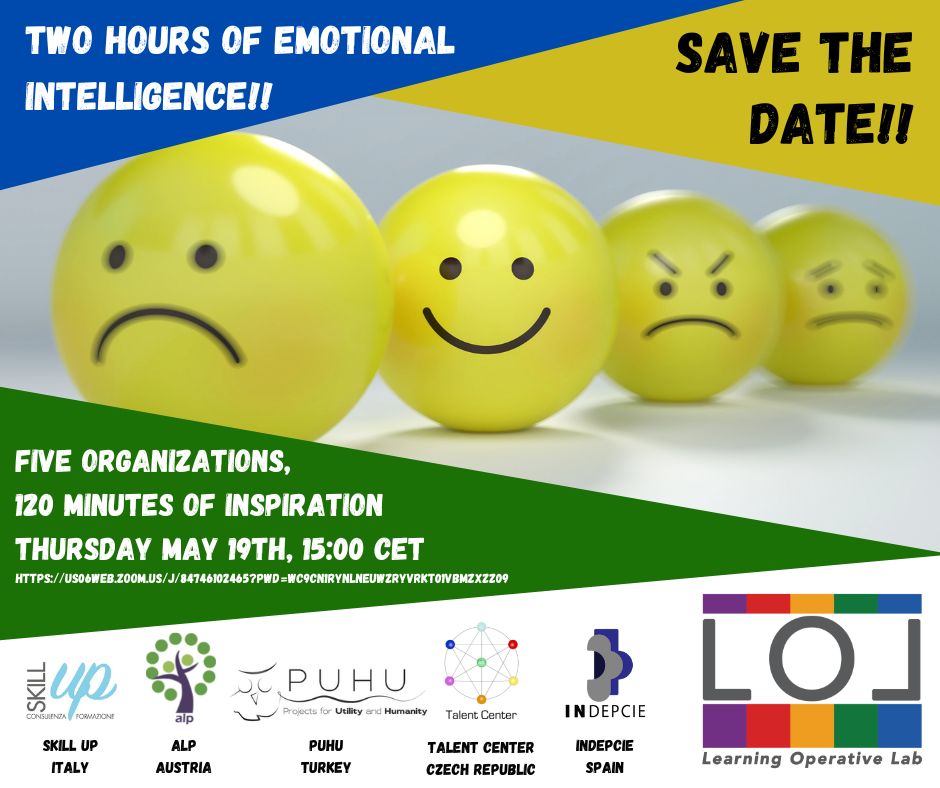 SAVE THE DATE! 19/052022 ore 15 CET: Due ore di Intelligenza Emotiva